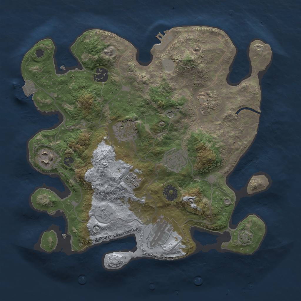 Rust Map: Procedural Map, Size: 3000, Seed: 235706620, 14 Monuments