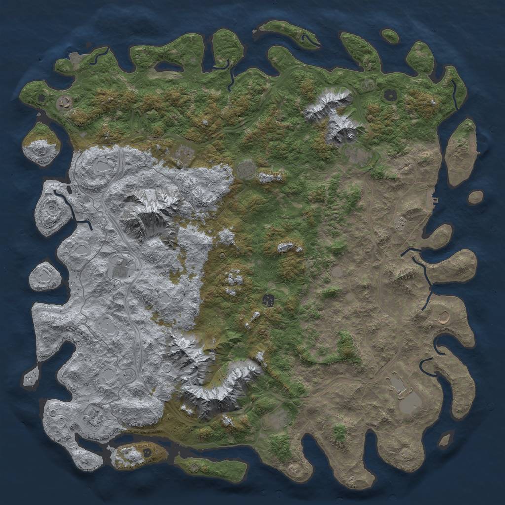 Rust Map: Procedural Map, Size: 6000, Seed: 63584, 19 Monuments