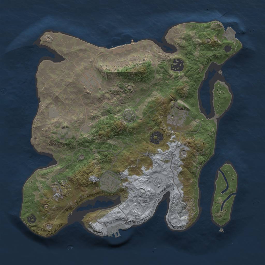 Rust Map: Procedural Map, Size: 3000, Seed: 135135151, 13 Monuments