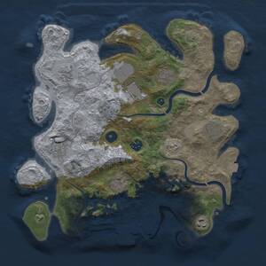 Thumbnail Rust Map: Procedural Map, Size: 3500, Seed: 1884078030, 14 Monuments