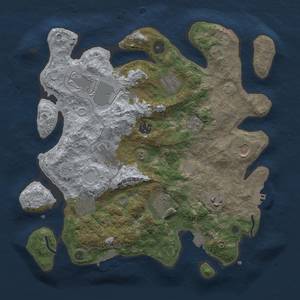 Thumbnail Rust Map: Procedural Map, Size: 3500, Seed: 1884078030, 17 Monuments