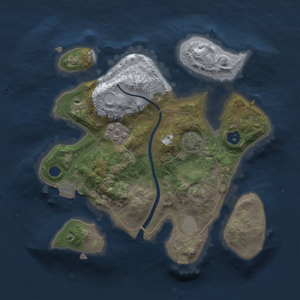 Rust Map: Procedural Map, Size: 2200, Seed: 9876913, 3 Monuments