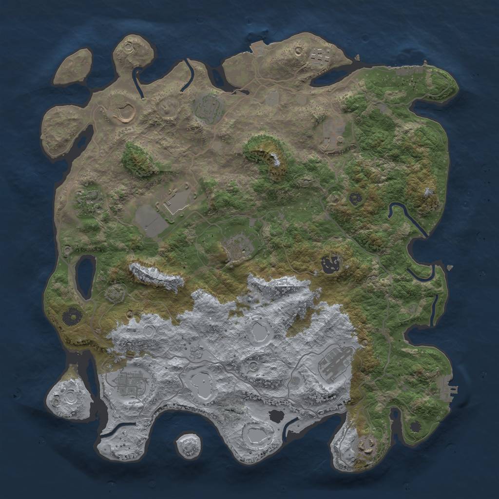 Rust Map: Procedural Map, Size: 4000, Seed: 1529306282, 19 Monuments