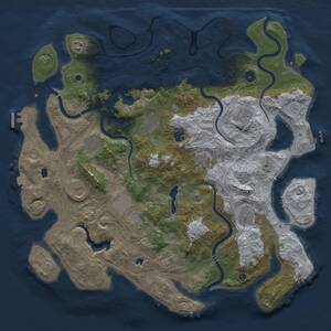 Thumbnail Rust Map: Procedural Map, Size: 4500, Seed: 392954299, 17 Monuments