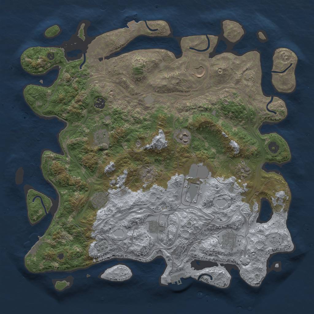 Rust Map: Procedural Map, Size: 4250, Seed: 1008291951, 18 Monuments