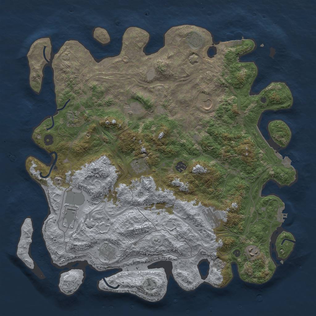 Rust Map: Procedural Map, Size: 4500, Seed: 253230617, 19 Monuments