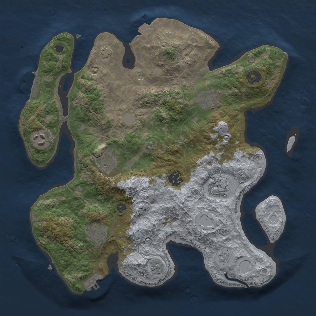 Rust Map: Procedural Map, Size: 3300, Seed: 1285685896, 15 Monuments