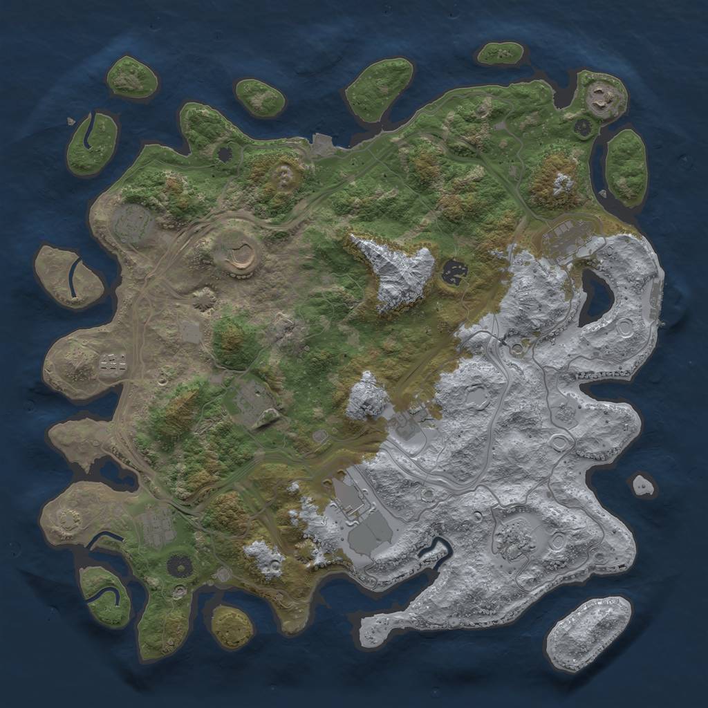 Rust Map: Procedural Map, Size: 4250, Seed: 1764304219, 18 Monuments