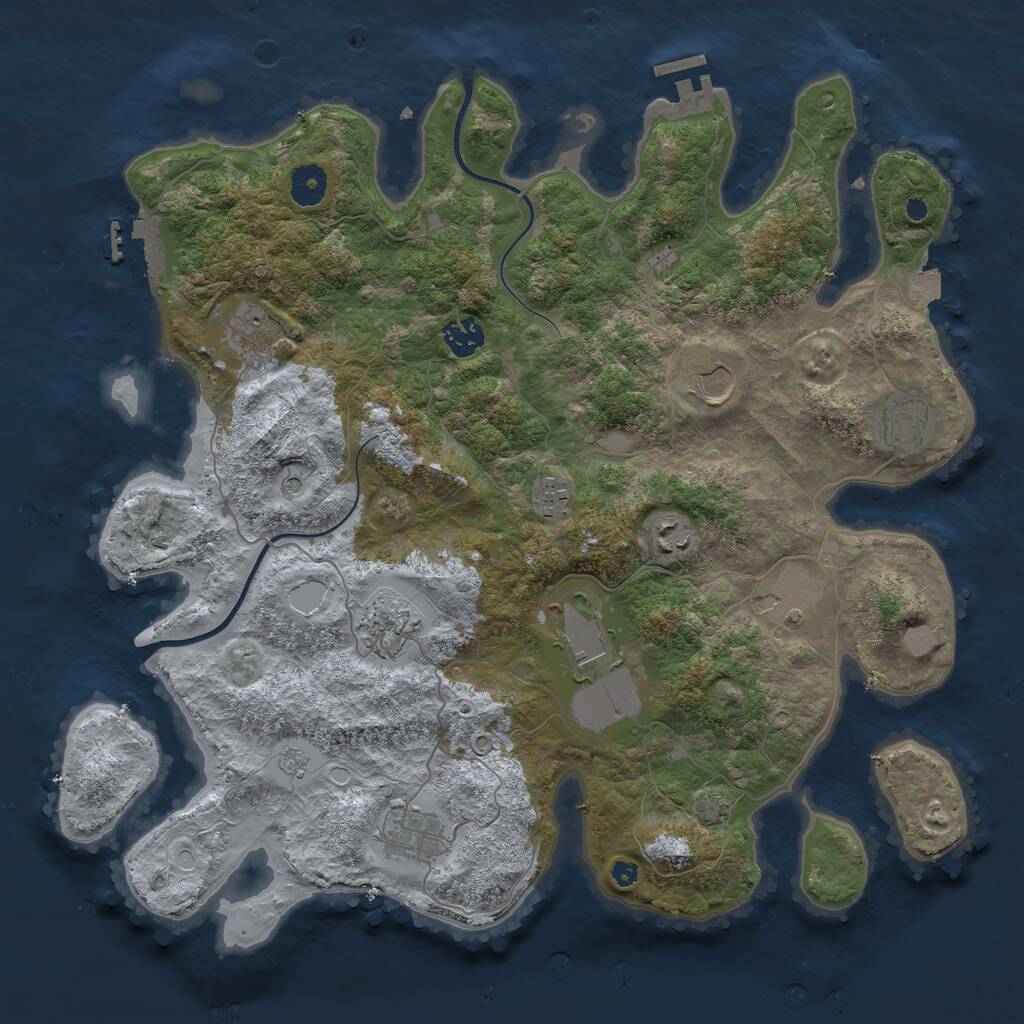 Rust Map: Procedural Map, Size: 3900, Seed: 8865748, 16 Monuments