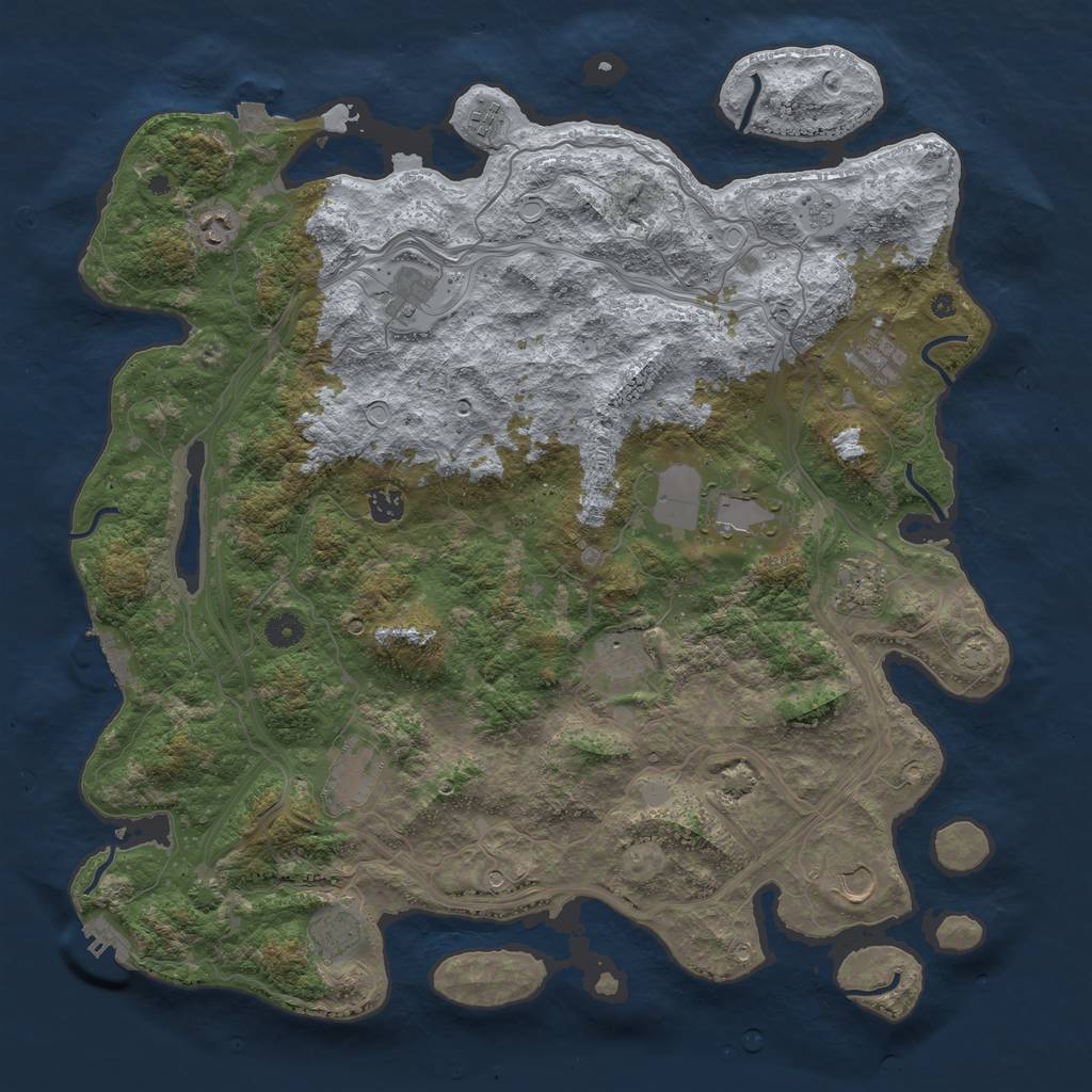 Rust Map: Procedural Map, Size: 4500, Seed: 1999215885, 19 Monuments