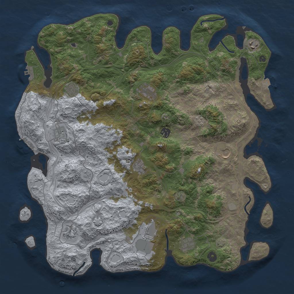 Rust Map: Procedural Map, Size: 4500, Seed: 1315013156, 19 Monuments