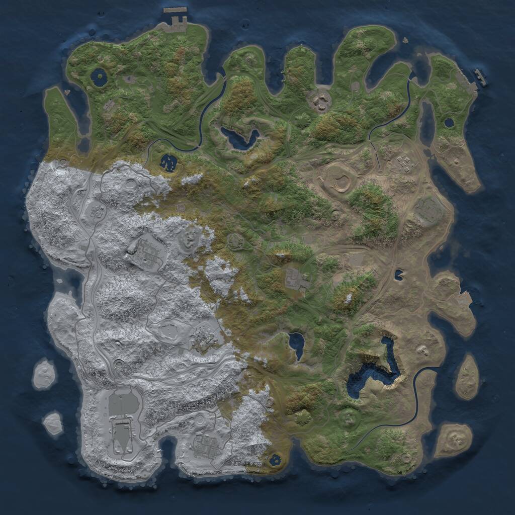 Rust Map: Procedural Map, Size: 4500, Seed: 1315013156, 16 Monuments