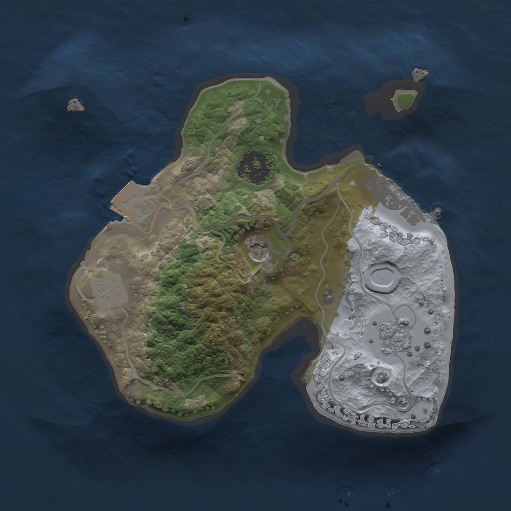 Rust Map: Procedural Map, Size: 1650, Seed: 13373580, 6 Monuments