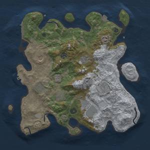 Thumbnail Rust Map: Procedural Map, Size: 3500, Seed: 1029207208, 16 Monuments