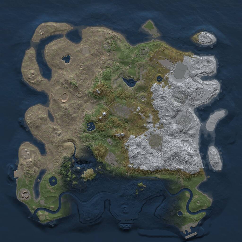 Rust Map: Procedural Map, Size: 4000, Seed: 306061639, 16 Monuments