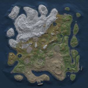 Thumbnail Rust Map: Procedural Map, Size: 3600, Seed: 1251484781, 14 Monuments