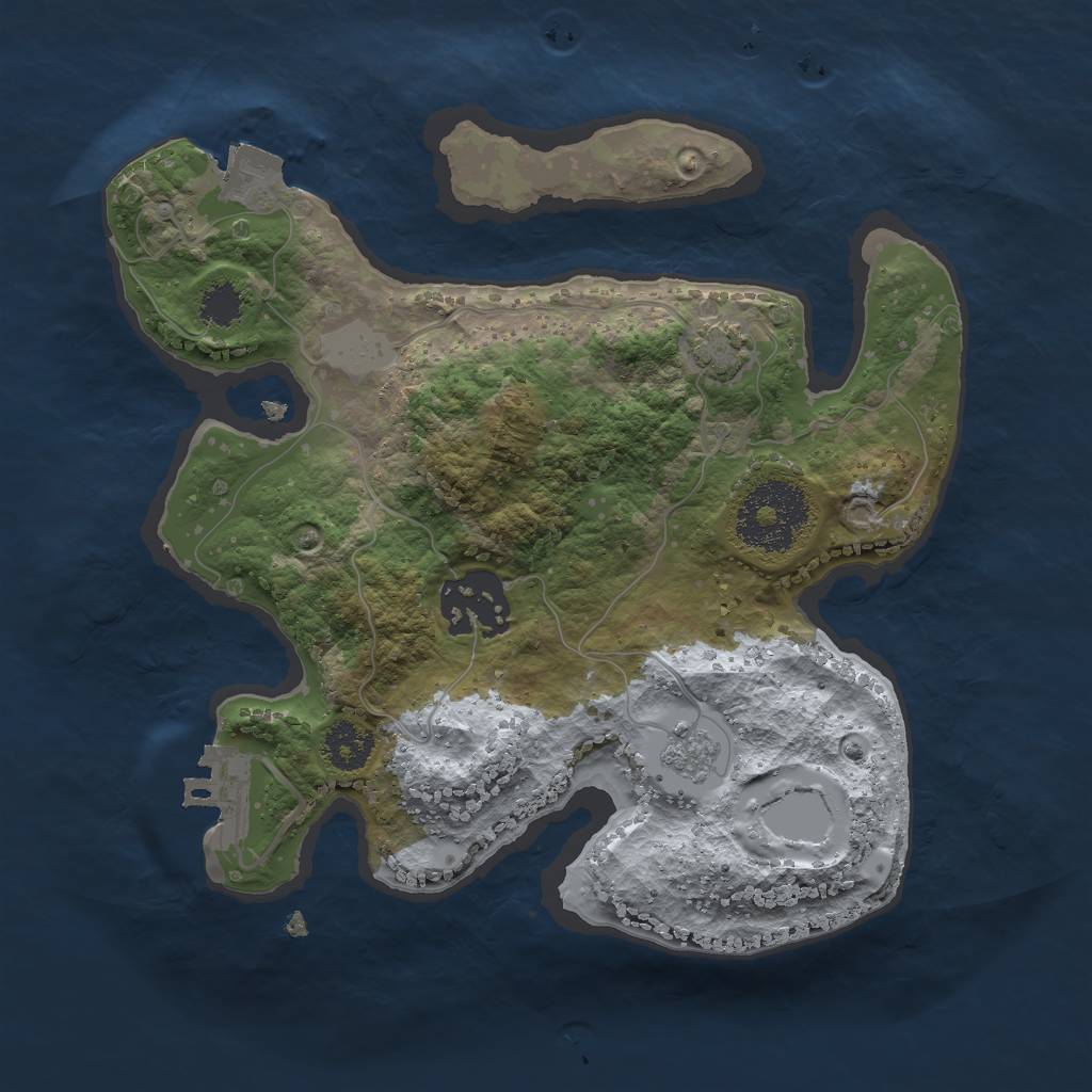 Rust Map: Procedural Map, Size: 2300, Seed: 1488403445, 7 Monuments