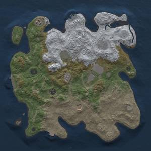 Thumbnail Rust Map: Procedural Map, Size: 3500, Seed: 1416156188, 16 Monuments