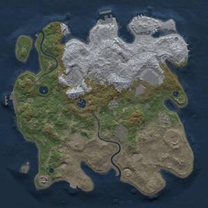 Thumbnail Rust Map: Procedural Map, Size: 3500, Seed: 1416156188, 14 Monuments