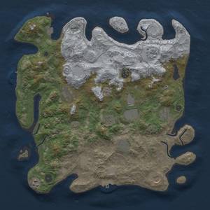 Thumbnail Rust Map: Procedural Map, Size: 4000, Seed: 739124716, 19 Monuments