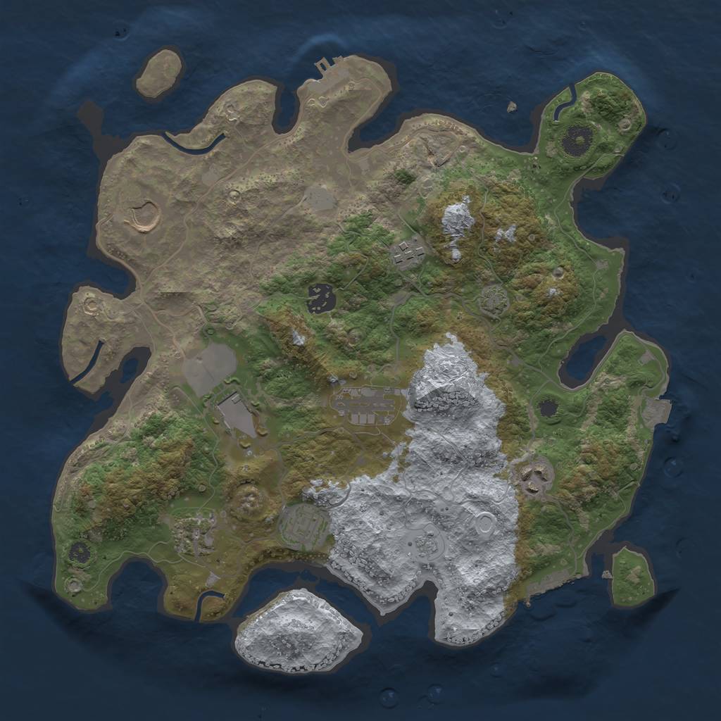 Rust Map: Procedural Map, Size: 3500, Seed: 1422045437, 15 Monuments