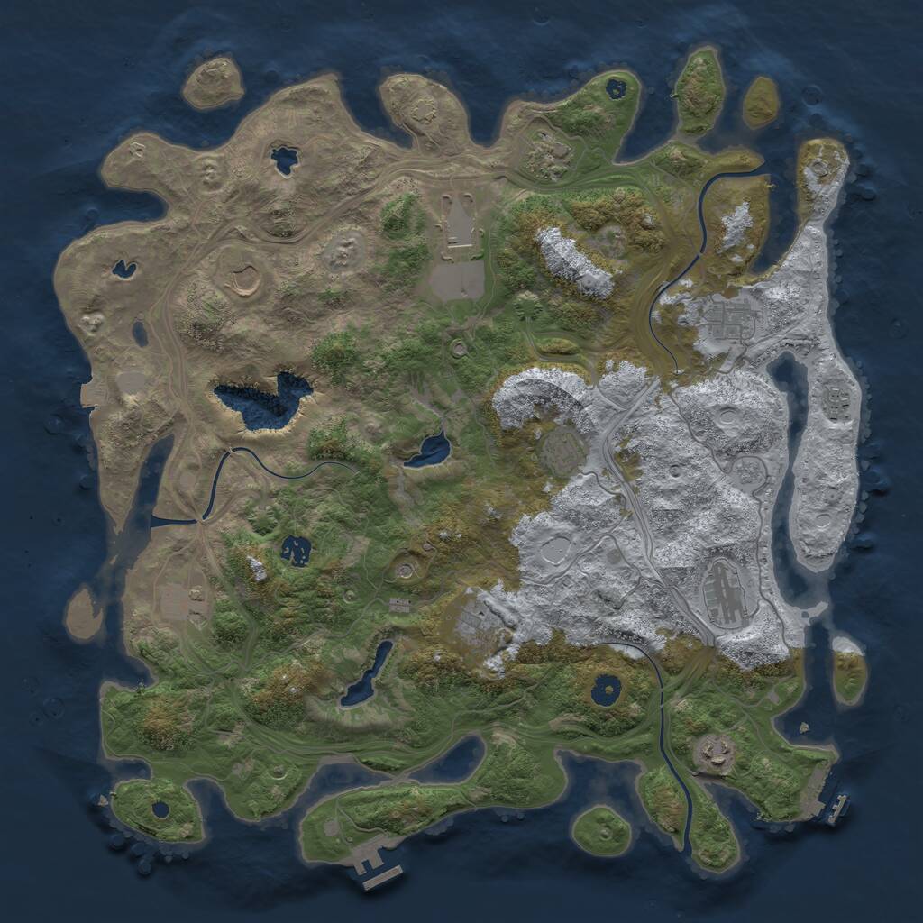 Rust Map: Procedural Map, Size: 4500, Seed: 87654, 17 Monuments