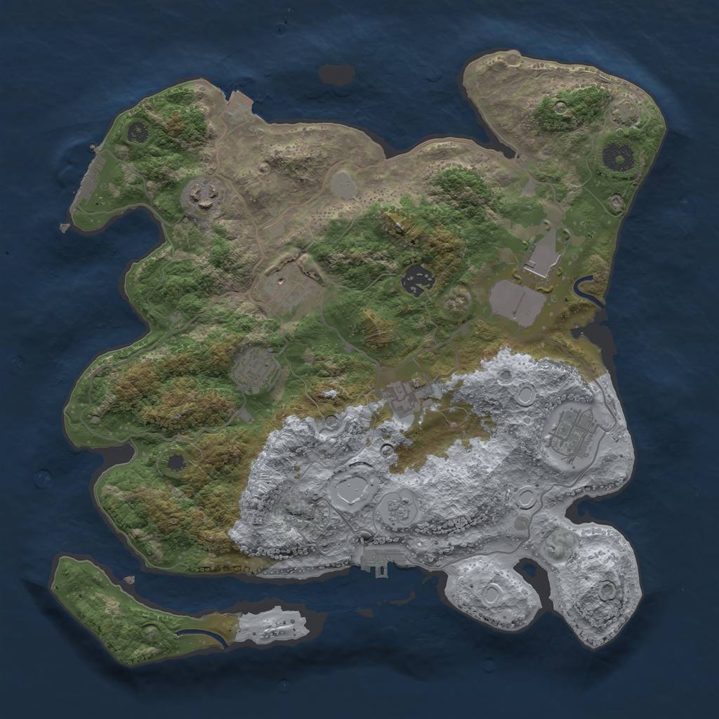 Rust Map: Procedural Map, Size: 3500, Seed: 1175736527, 15 Monuments