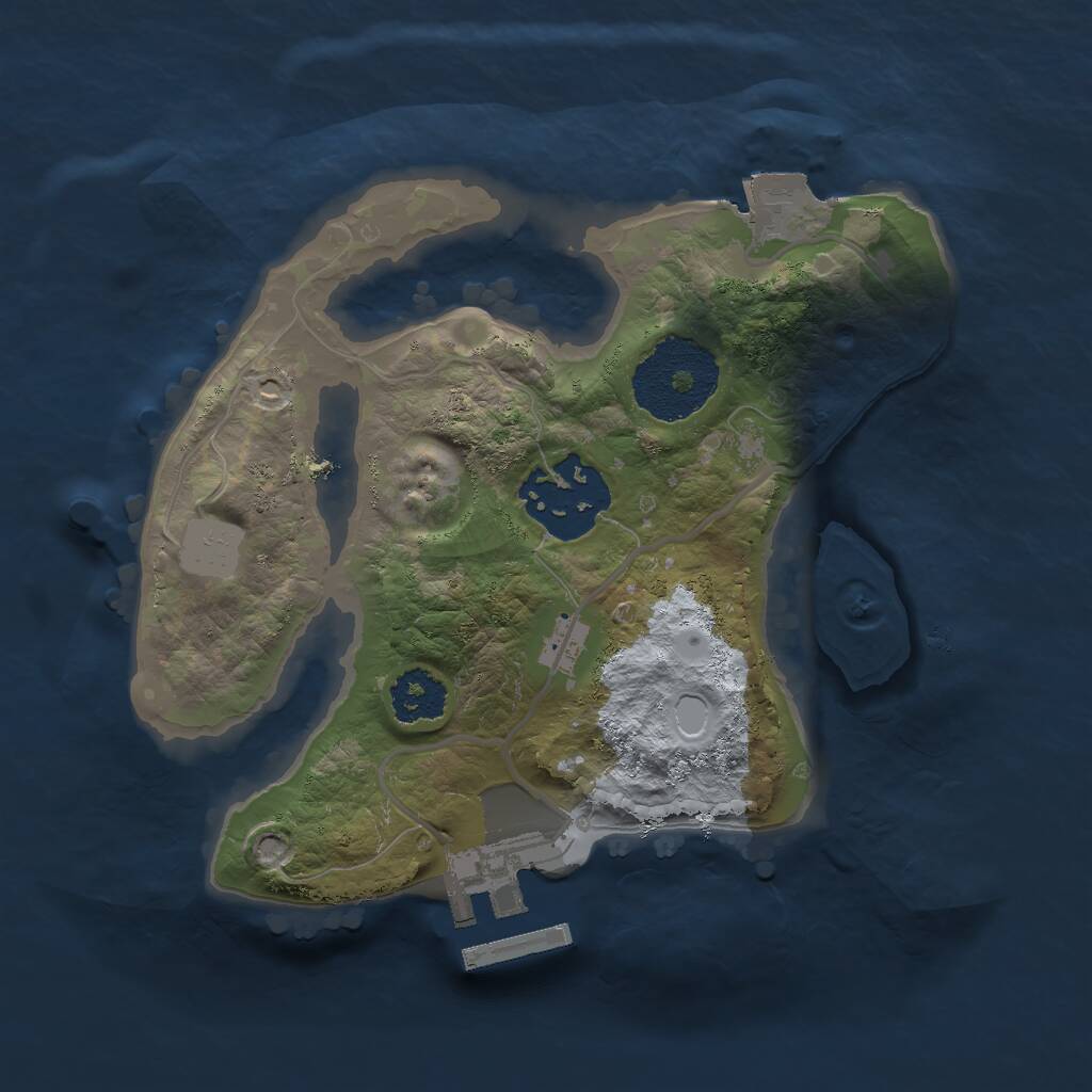 Rust Map: Procedural Map, Size: 2000, Seed: 882910147, 3 Monuments