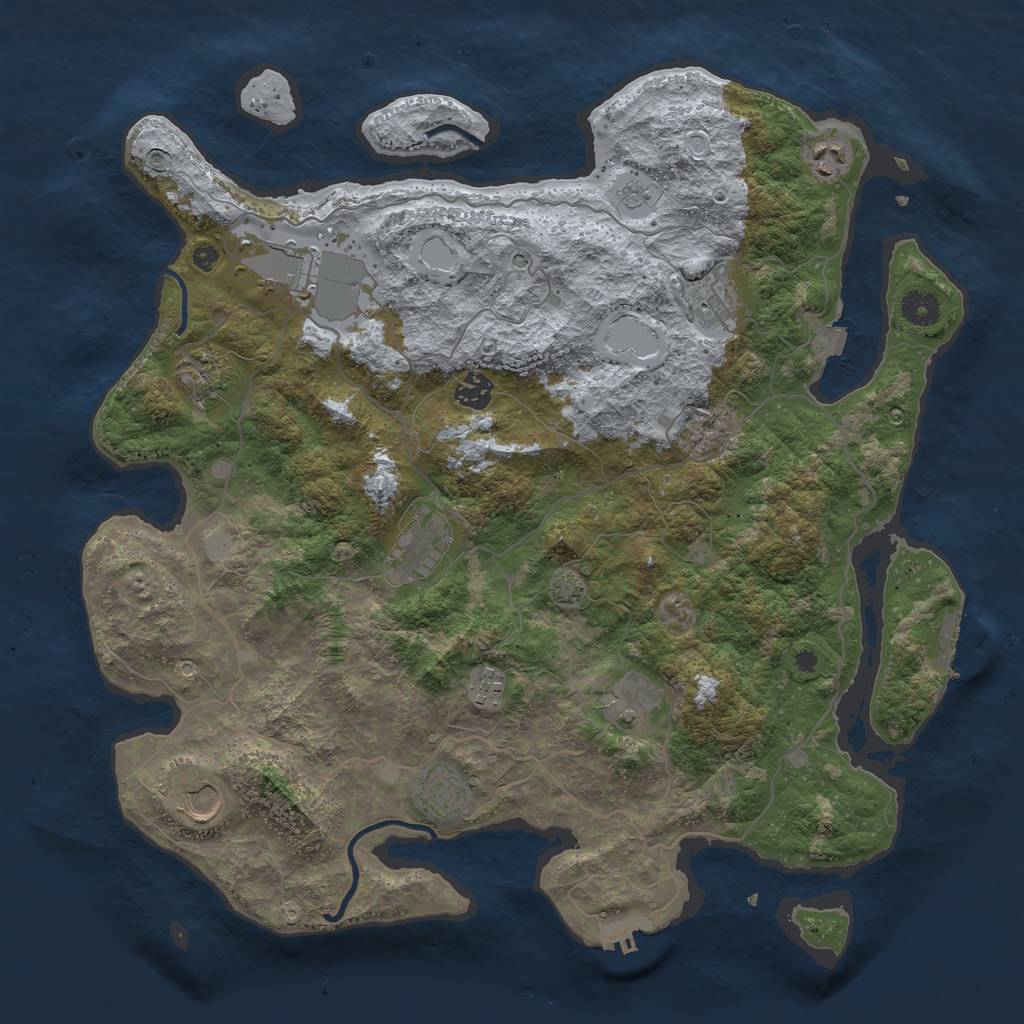 Rust Map: Procedural Map, Size: 4100, Seed: 139121670, 18 Monuments