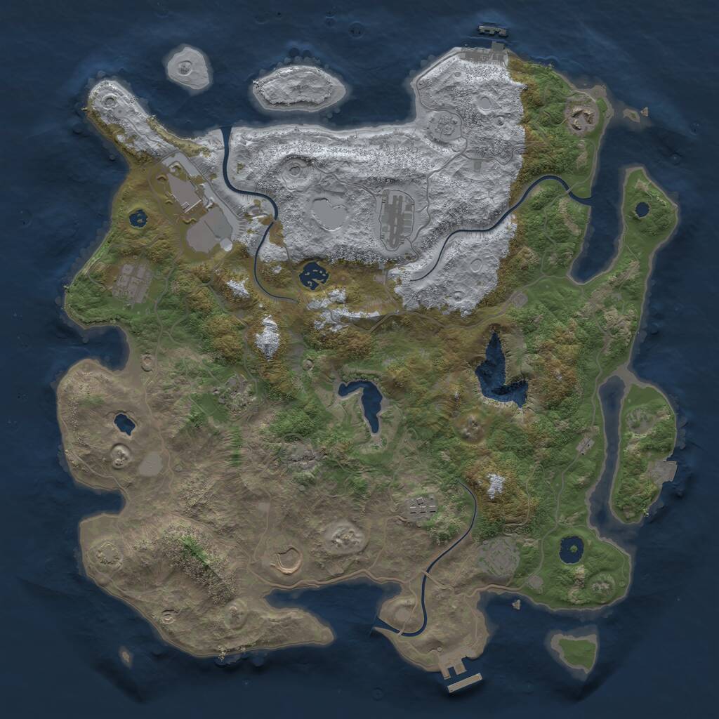 Rust Map: Procedural Map, Size: 4100, Seed: 139121670, 15 Monuments