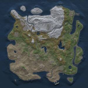 Thumbnail Rust Map: Procedural Map, Size: 4100, Seed: 139121670, 15 Monuments