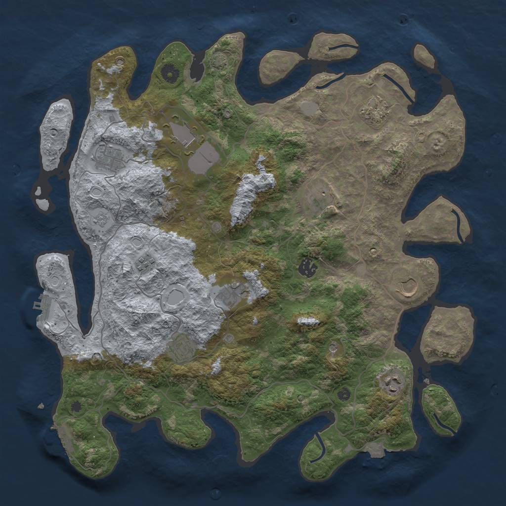 Rust Map: Procedural Map, Size: 4100, Seed: 54464, 18 Monuments