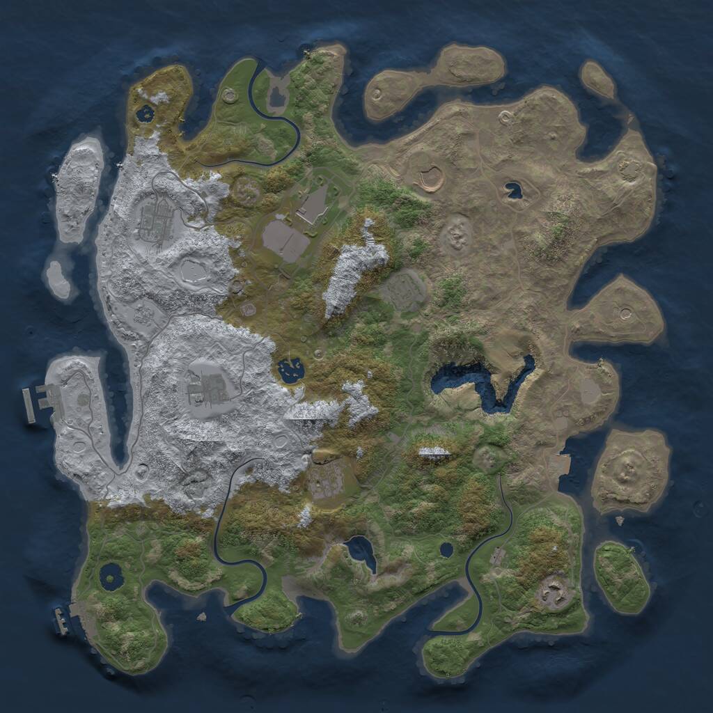 Rust Map: Procedural Map, Size: 4100, Seed: 54464, 14 Monuments