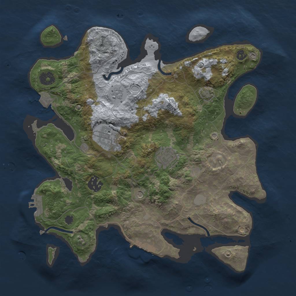 Rust Map: Procedural Map, Size: 3000, Seed: 900006328, 11 Monuments