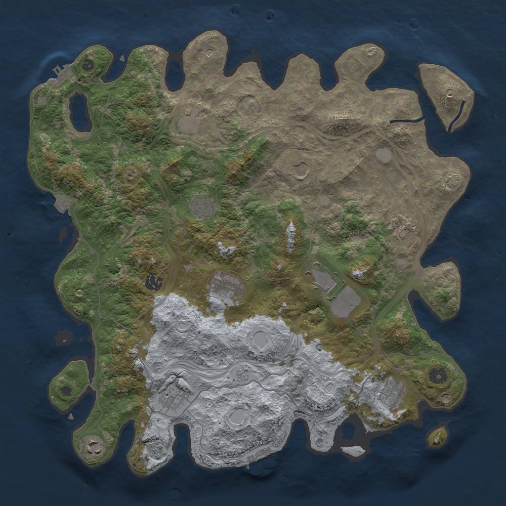 Rust Map: Procedural Map, Size: 4300, Seed: 17455, 19 Monuments