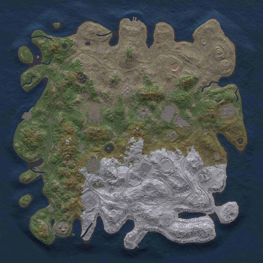 Rust Map: Procedural Map, Size: 4250, Seed: 36117920, 19 Monuments