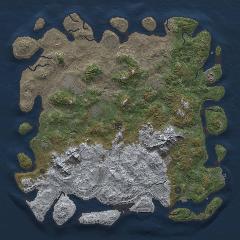 Rust Map: Procedural Map, Size: 5000, Seed: 877262772, 19 Monuments