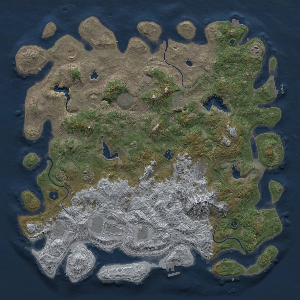 Rust Map: Procedural Map, Size: 5000, Seed: 877262772, 17 Monuments