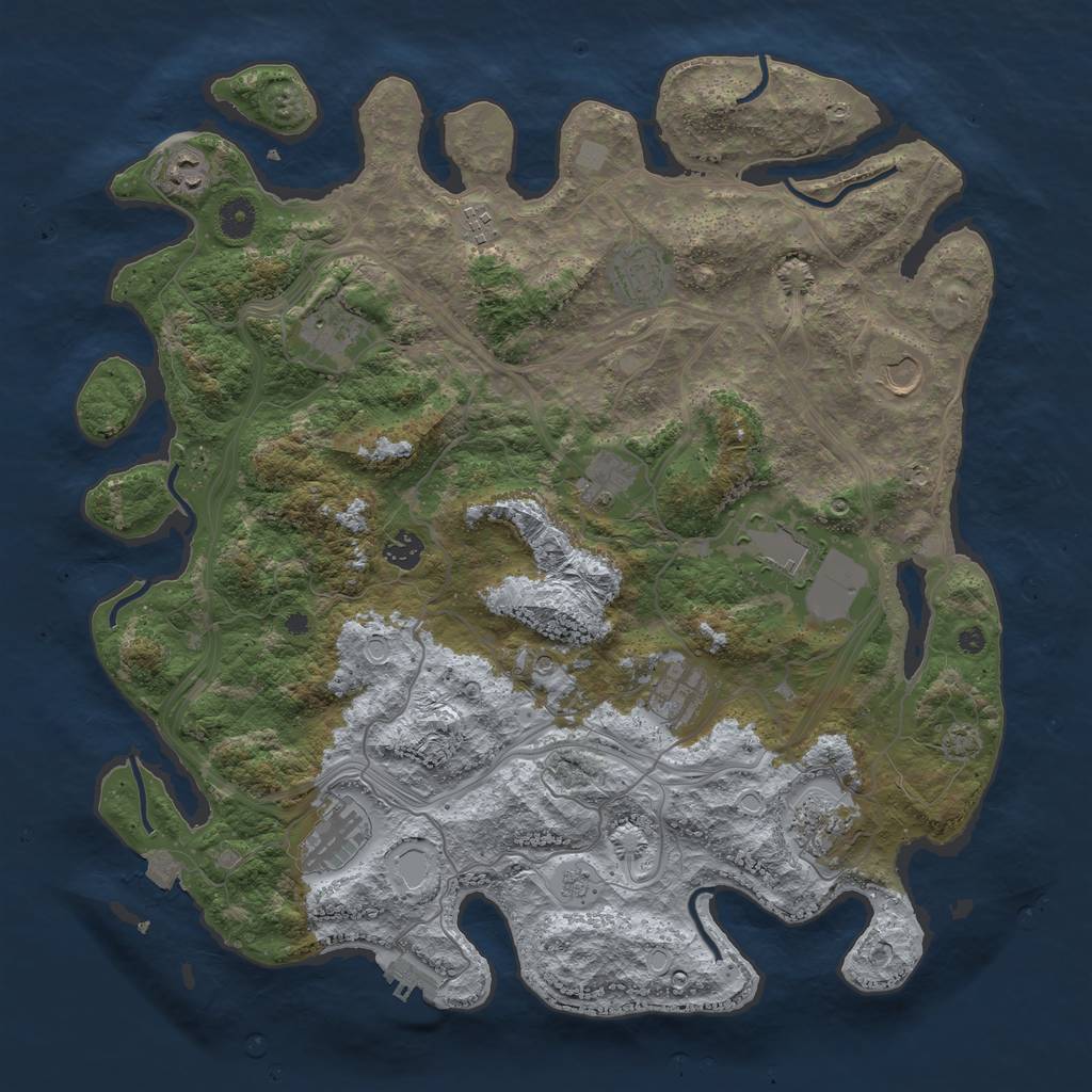 Rust Map: Procedural Map, Size: 4250, Seed: 12864854, 18 Monuments