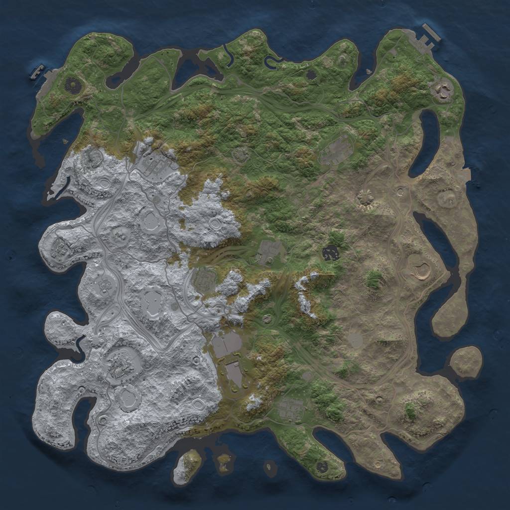 Rust Map: Procedural Map, Size: 4500, Seed: 829955974, 19 Monuments