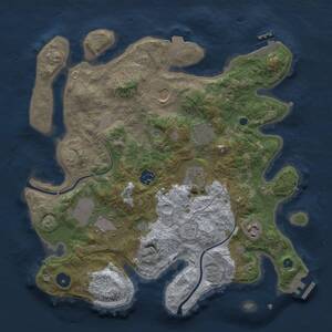 Thumbnail Rust Map: Procedural Map, Size: 3500, Seed: 998101, 13 Monuments