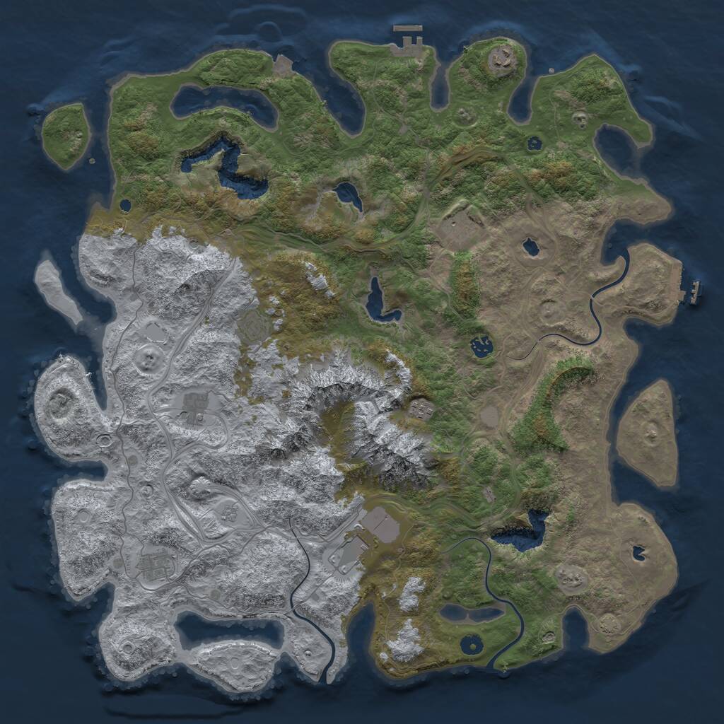 Rust Map: Procedural Map, Size: 5000, Seed: 318118221, 14 Monuments