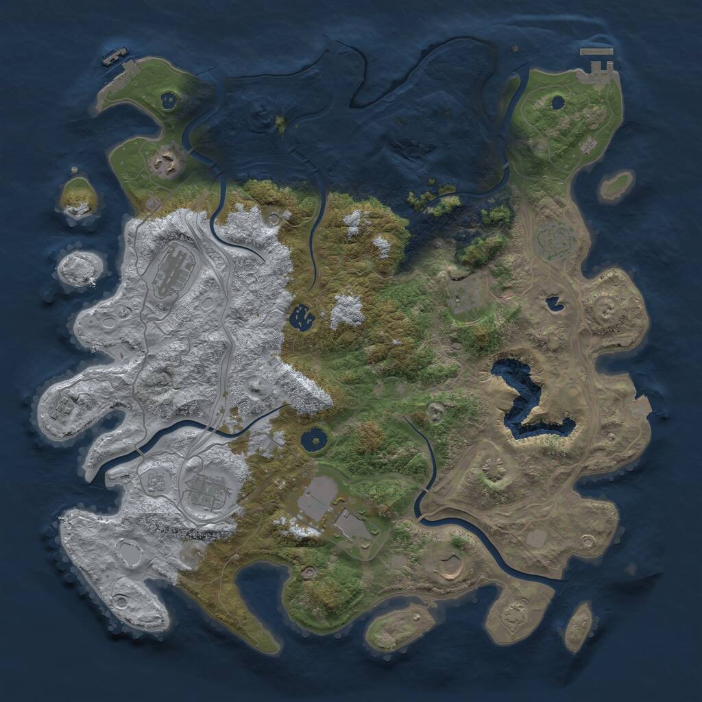 Rust Map: Procedural Map, Size: 4250, Seed: 1145144070, 15 Monuments
