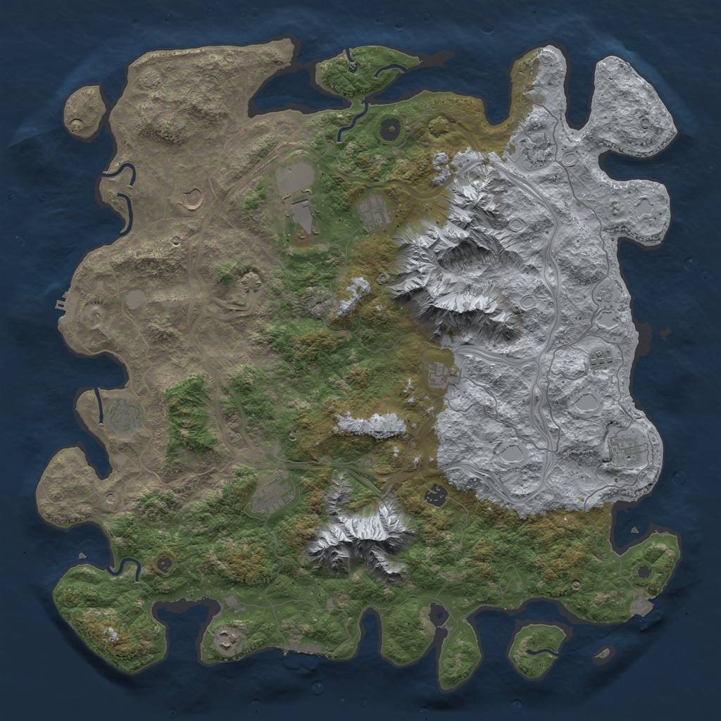 Rust Map: Procedural Map, Size: 5000, Seed: 50414, 19 Monuments