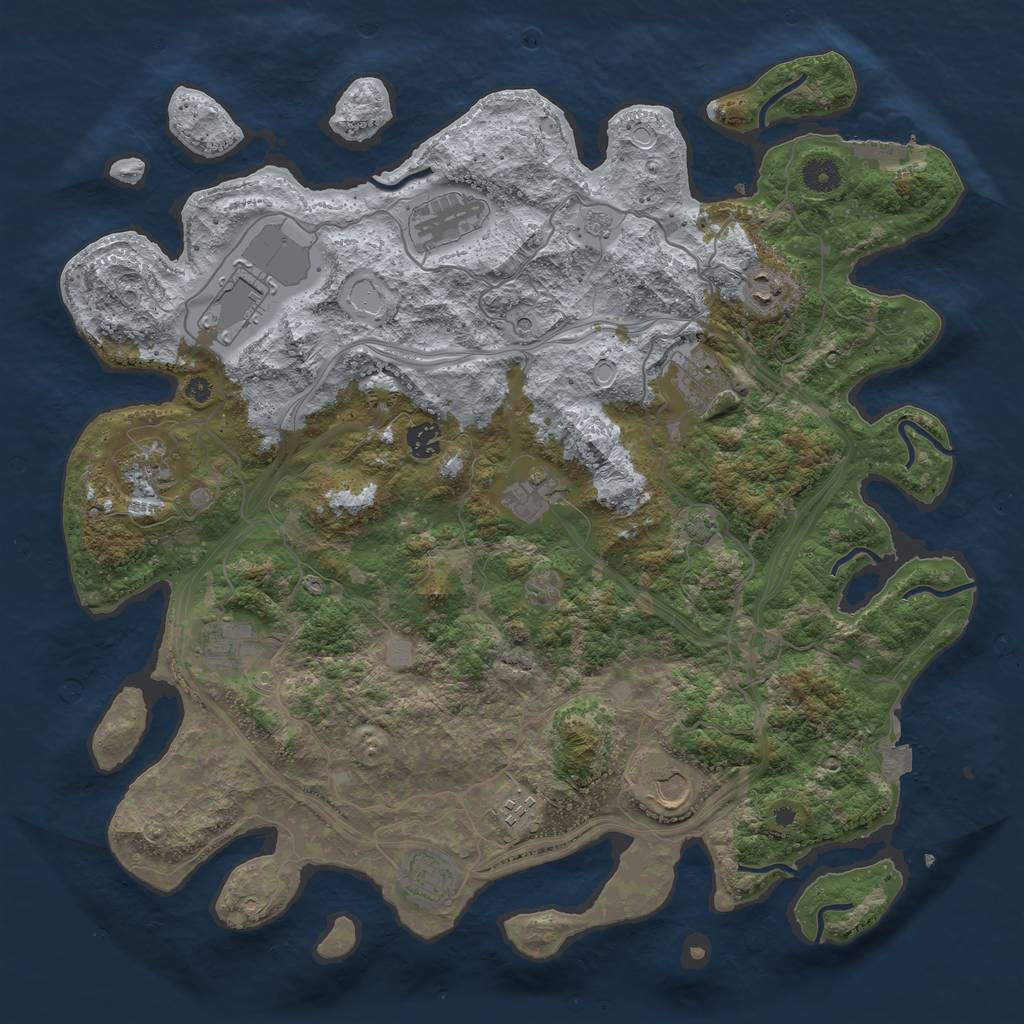 Rust Map: Procedural Map, Size: 4250, Seed: 17762077, 18 Monuments