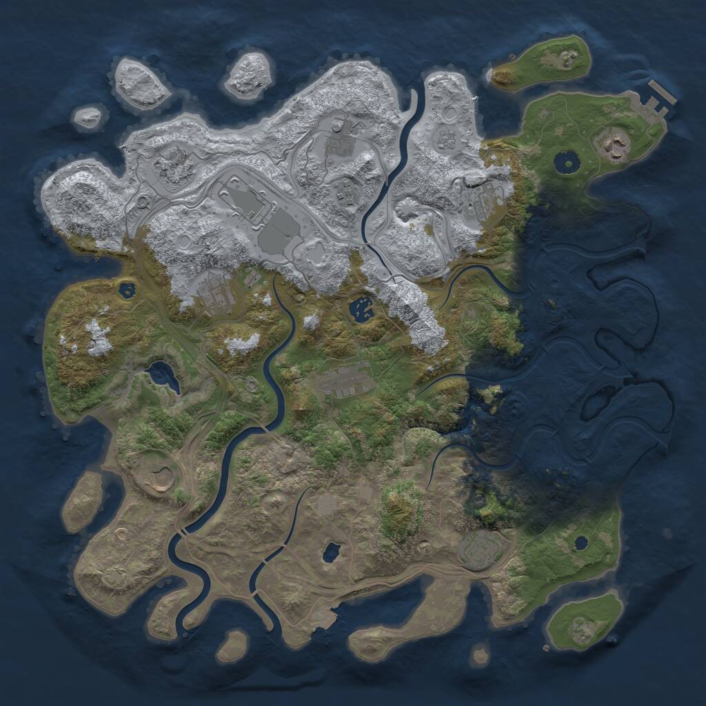 Rust Map: Procedural Map, Size: 4250, Seed: 17762077, 16 Monuments