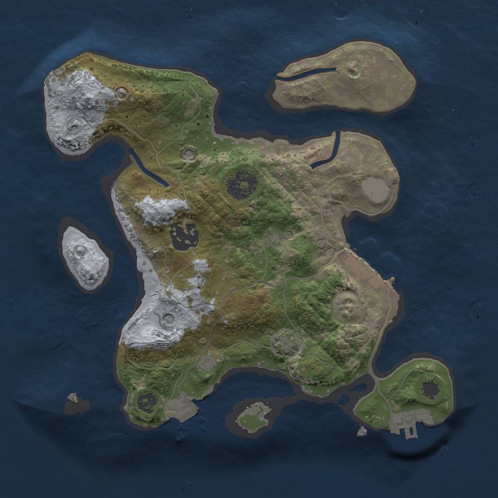 Rust Map: Procedural Map, Size: 2500, Seed: 8151985, 8 Monuments