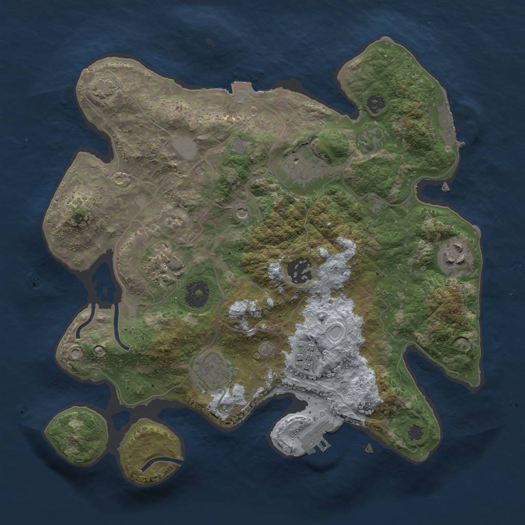 Rust Map: Procedural Map, Size: 3000, Seed: 1626710243, 13 Monuments