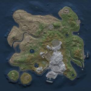 Thumbnail Rust Map: Procedural Map, Size: 3000, Seed: 1626710243, 11 Monuments