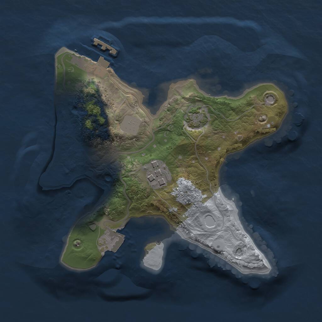 Rust Map: Procedural Map, Size: 1900, Seed: 473106709, 4 Monuments